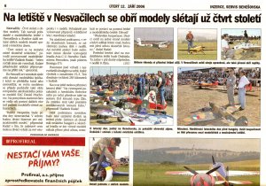 Setkání obřích modelů, Benešovský deník 12.9.2006 Setkání obřích modelů, Benešovský deník 12.9.2006